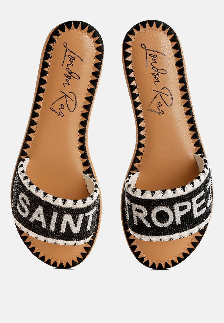 Getaway Beaded Saint Tropez Flat Slip Ons